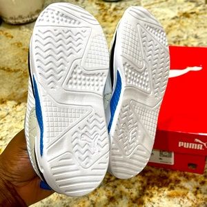 Size 10C blue white and black toddler Pumas. Brand new